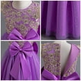 thumbnail image 5 of IBTOM CASTLE Flower Girl Sequin Lace Dress for Kids Wedding First Communion Princess Pageant Formal Party Long Maxi Gowns 11-12 Years Purple, 5 of 6