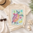 thumbnail image 4 of Sea Turtle Beach Graphic T-Shirt, Unisex Classic Fit Ocean Vacation Tee, 4 of 9