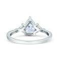thumbnail image 3 of Teardrop Pear Art Deco Engagement Ring Simulated CZ 925 Sterling Silvern Size 6, 3 of 5