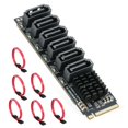 thumbnail image 1 of Adaptador RIITOP M.2 NVMe a 6 puertos SATA III con chipset ASM1166, 1 of 7
