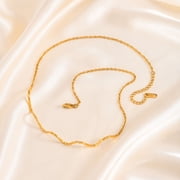 14K Gold Plated Wave Necklace, Dainty Beach Ocean Wave Choker Necklaces for Women, Surfer Boho Summer Necklace Jewelry Gifts