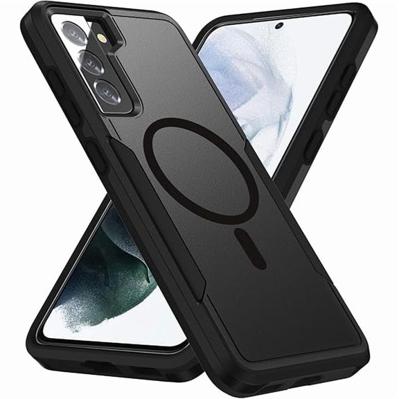 can for Samsung Galaxy S21 Plus Case,[Compatible with Magsafe] [Military Grade Drop Tested] Shockproof Magnetic Tough Rugged Protective Phone Case -6.7 inch (Black)