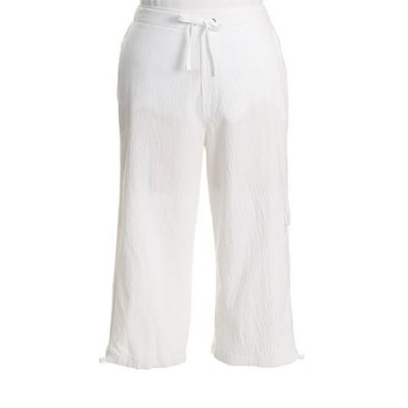 Women's Crinkle Clam-Digger Pants