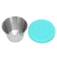 thumbnail image 2 of Contenedor De Aderezo Para Ensaladas Para Llevar, 70 Ml Salón De Belleza Taza De Aceite Esencial Condimento De Acero Inoxidable Contenedor De Aderezo Para Ensaladas Con Tapa De Silicona(azul), 2 of 5