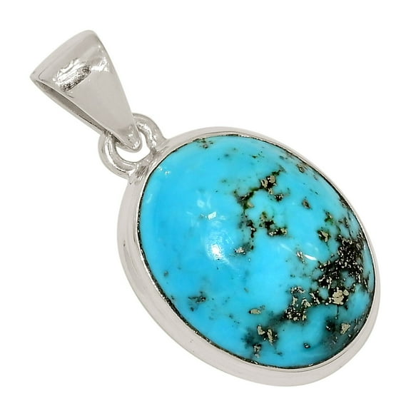 Natural Nishapur Persian Turquoise 925 Silver Pendant Jewelry ALLP-28607