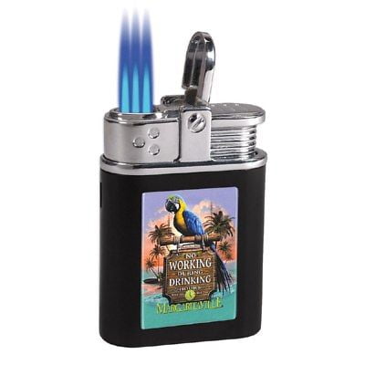 - Margaritaville Musket Table Lighter, No Working During Drinking Hours, Black