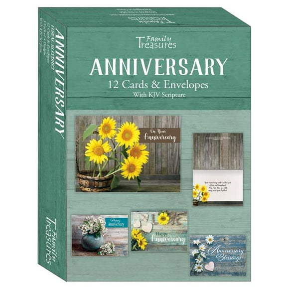 Family Treasures Wholesale 22487X Boxed - Card Anniversary-Floral Blessings - Box of 12
