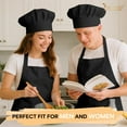 thumbnail image 4 of JASGOOD Unisex Apron Chef Hat Set Adjustable Bib Cooking Aprons for Men and Women, 4 of 8