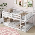 thumbnail image 7 of Tulib Low Bunk Bed Twin Over Twin, Bed Frame with Ladder, Safety Guardrails & Reinforced Slats, for Bedroom & Dorm, White, 7 of 7