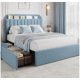 thumbnail image 4 of Qinaqin Full Cama Frame con Almacenamiento cm de Alturaeadboard Kids 2 Cajones Boucle Upholstered Platform Bookcase No Caja Spring Needed Easy Assembly Azul, 4 of 7