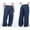Dark Blue, variant on SUNSIOM Women’s Mid Rise Washed Jeans Crossover Wide Leg Loose Denim Pants Trousers with Pockets