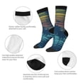 thumbnail image 3 of Gukieu Palm Trees Print Contrast Color Mid-calf Socks, Sweat-wicking Athletic Socks, Unisex Clothing Accessories, 3 of 6