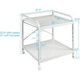 thumbnail image 3 of 20 Inches Deep Large Printer Stand, 2 Tier Under Desk Printer Table with Height Adjustable Shelf, Rolling Printer Cart with Wheels for Home Office Storage - White, 3 of 12