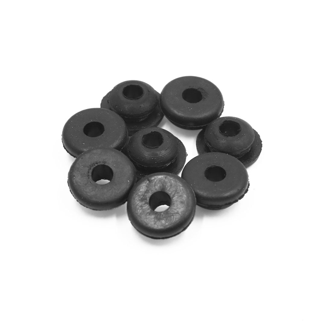 8pcs 6mm Hole Diameter Black Rubber Shock Absorber Bushings for Car