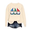 thumbnail image 6 of Xdegoge Christmas Sweatshirts for Women Plus Size Crew Neck Long Sleeve Tops Xmas Tree Graphic Shirts Merry Christmas Party Outfit Holiday Shirts, Khaki XL, 6 of 6