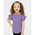 thumbnail image 4 of RABBIT SKINS Toddler Girls Flutter Sleeve Tee | Cute T-Shirt with Ruffles, Lavender, 4, 4 of 5