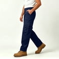 thumbnail image 5 of Pafei Tyugd Work Cargo Pants for Men with Pockets Casual Elastic Waisted Hiking Pants Straight Leg Chino Trousers Active Outdoor Blue 3XL, 5 of 10
