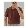 thumbnail image 5 of INCERUN Men's Lapel Knit Look Short Sleeve Henley POLOs Shirts Tops, 5 of 6