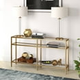 thumbnail image 4 of Evelyn&Zoe Sivil 55" Wide Rectangular Console Table, Brass, 4 of 5