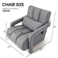 thumbnail image 4 of Aukfa Upholstered Accent Chair with Pillow, Mid Century Armchair for Living Room Bedroom, Linen, Gray, 4 of 8