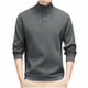 thumbnail image 1 of Blusa y camisa de manga larga con cuello alto para hombre, informal, de color liso, con botones, cuello alto, capa inferior, abrigo de poliéster de manga larga para hombre, 1 of 4