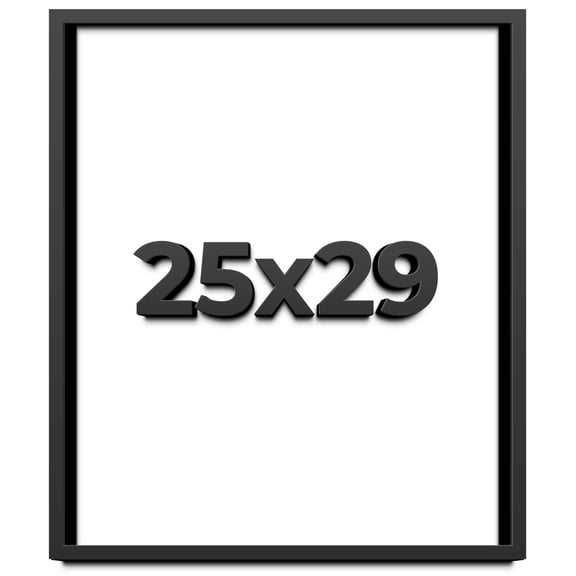25x29 Shadow Box Frame Black | 1 inches Deep Real Wood Contemporary Shadowbox Display Frame | UV