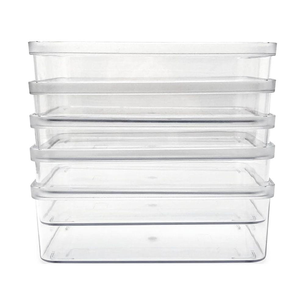 Isaac Jacobs Divided Clear Plastic Organizer (10.75” x 6.5” x 3.7