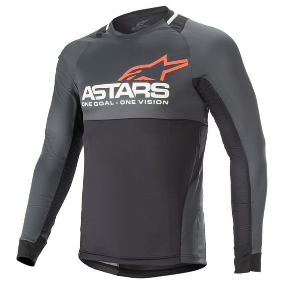 Alpinestars Drop 8.0 Mens LS MTB Mountain Bike Jersey Black/Coral XL