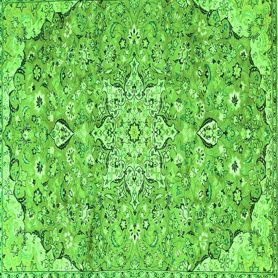 Ahgly Company Indoor Square Persian Green Traditional Area Rugs, 3' Square