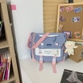thumbnail image 2 of YUANHUILI Fashion Student Tutorial Bag Kawaii Women Large Shoulder Messenger Bag (Blue), 2 of 9