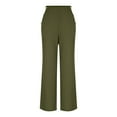 thumbnail image 6 of QATAINLAV Office Work Pants for Women High Waisted Formal Trousers Business Casual Slacks Solid Color Wide Leg Dress Pants Army Green XXL, 6 of 8