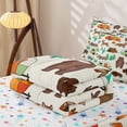 thumbnail image 5 of catabedysis Cartoon Camping Zipper Twin Comforter Sets with Fitted Sheet and 2 Pillowcases,Wildlife Camper Print Zipper Bedding Set For Boys,Multicolor,Colorful Stars Reversible,4 Pieces, 5 of 7