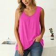 thumbnail image 6 of Qiopertar Women's Tank Tops Flowy Round Neck Sleeveless Solid Casual Loose Summer Tops Hot Pink XL, 6 of 7