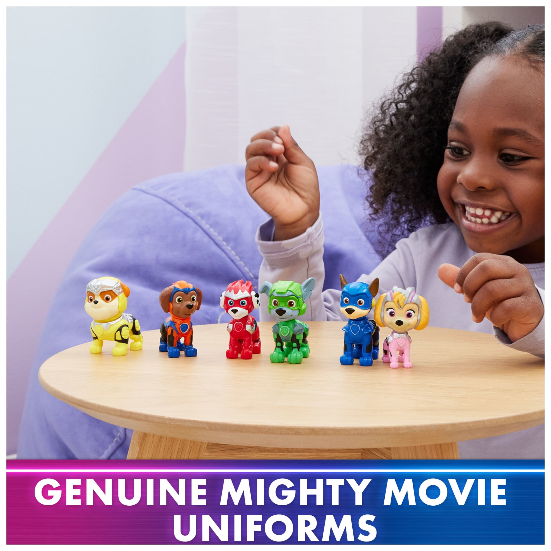 Paw Patrol Brandclub PAW Patrol The Mighty Movie 6 Piece Toy Figure Pack for Kids Ages 3