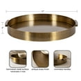 thumbnail image 3 of Kate and Laurel Samana Modern Glam Round Metal Tray, 17 Inch Diameter, Antique Brass, Circular Polished Decorative Tray with Hammered Surface and Minimalist Handles, 3 of 9