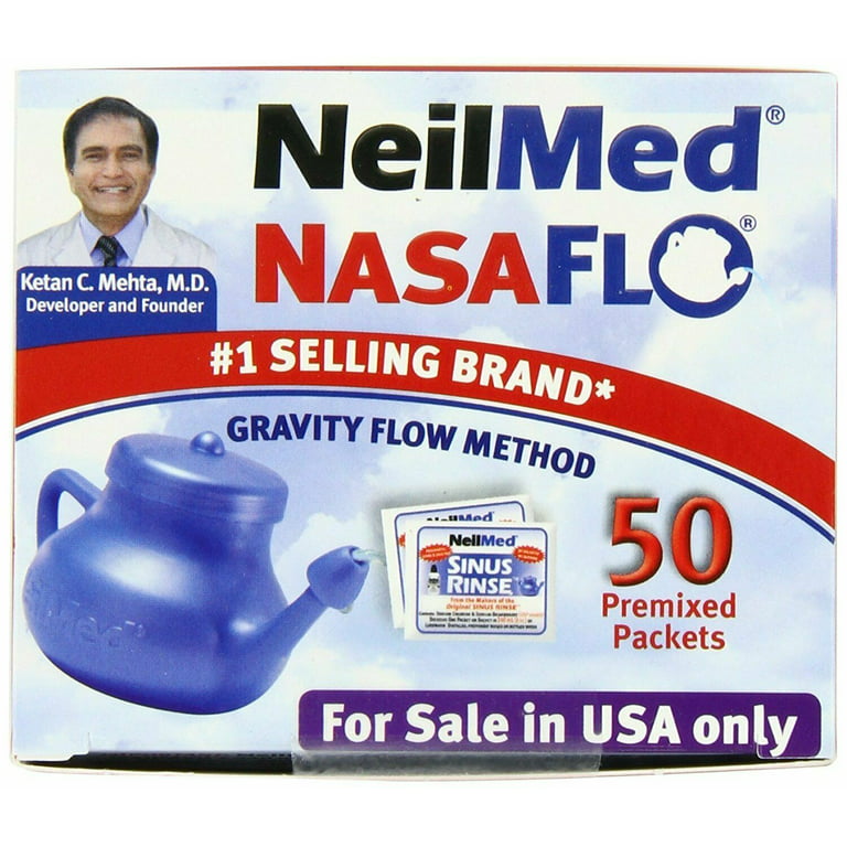 NeilMed NasaFlo® Neti Pot with 50 Pre-mixed Packets -- 1 Neti Pot - Vitacost