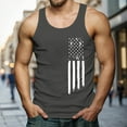 thumbnail image 2 of Ierhent American Flag Shirts for Men Mens Tank Top Soft Performance Boxing Gym Shirts Plain Muscle Tee(Y-Dark Gray,XL), 2 of 4