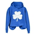 thumbnail image 2 of larppty Hoodies Sweatshirts for Women Lucky Shamrock Long Sleeve Shirt Casual Pullover Tops (Blue, S), 2 of 8