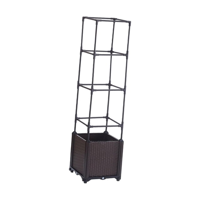 Jardinera con enrejado para tomates, cama elevada, maceta para plantas trepadoras, patio, interior y exterior, invernadero. 30 cm x 30 cm x 129 cm