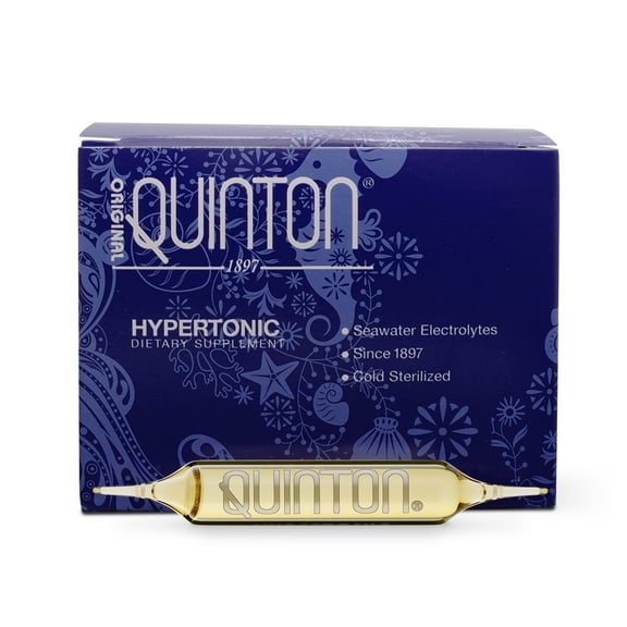 Quicksilver Scientific Original Quinton Hypertonic Solution- Sea Water Hydration - Liquid Minerals with Electrolytes for Muscle Recovery, Stamina Mineral Replenishment (30 Single Serving Glass Vials)