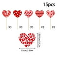thumbnail image 4 of 15 Pcs Valentine’s Day Decorative Picks – Cute Red Paper Heart Sticks with Buffalo Plaid Pattern, Romantic Farmhouse Decor, Vase Fillers, Table Centerpiece, Wedding, Party Supplies, Home Decoration, 4 of 7