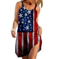 thumbnail image 3 of OAVQHLG3B Summer Dress for Women 4th of July Outfits for Women Casual Round Neck Leisure And Entertainment Sling Digital Print Mini Dress, 3 of 5