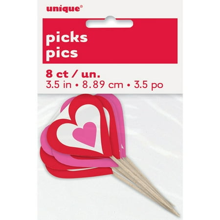 Friends Cupcake Picks - Valentine Heart Cupcake Picks, 8-Count