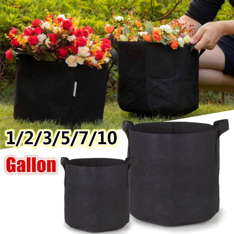 Hot 6 Sizes Black Thickening Fabric Pot Plant Pouch Root Container Grow Bag 