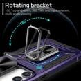 thumbnail image 5 of SaniMore for Samsung Galaxy S23 Stand Case, Slide Camera Cover 360 Degree Rotating Kickstand Magnetic Car Mount Hybird Tri-layer Rugged Shell Military-grade Shockproof Anti-drop Cover, Purple, 5 of 10