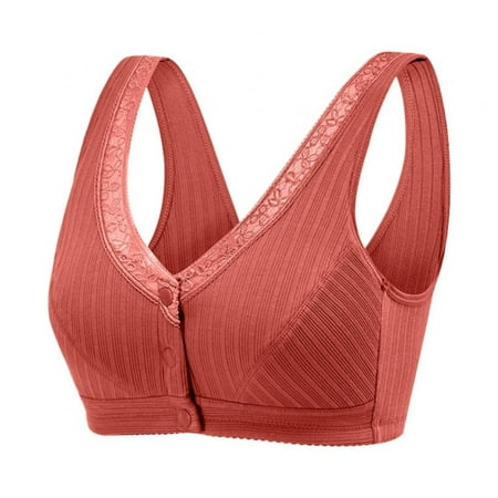 

Linen Purity Padded Bras for Women Add Cup Size No Underwire Front Closure - Wireless Sleep Middle Age Women Everyday Underwear Bras