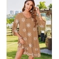 thumbnail image 4 of Zeagoo Vocation Women Casual Summer Dress Boho V Neck Long Sleeve Short Babydoll Floral Print Flowy Beach Dresses, 4 of 6