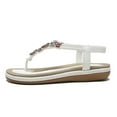 thumbnail image 4 of EQWLJWE Wide Width Sandals for Women's Thong Sandals Casual Comfortable Soft Sole Wear-resistant Sandals Beach Crystal Flowers Vintage Flip Flops Outwear, 4 of 5