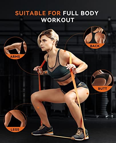 Pull Up Assistance Bands - Set of 5 Resistance Heavy Duty Workout Exercise Stretch Fitness Bands Assist Set for Body,Instruction Guide and Carry Bag Included
