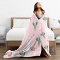 thumbnail image 5 of Cute Llama with Cactus Soft Throw Blanket 40"x50" Lightweight Flannel Fleece Blanket for Living Room Bedroom Sofa Couch Warm and Cozy, 5 of 5